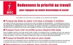 Tract "Redonnons la priorité au travail pour regagner un avenir économique et social"
