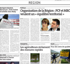 Fusion régionale : "construire avec le Nord Franche-Comté" Fusion régionale : "construire avec le Nord Franche-Comté"