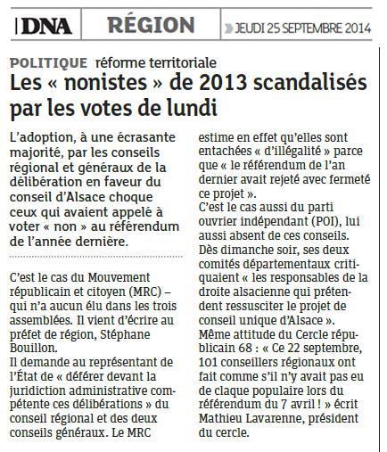 Édition des DNA du 25/09/2014