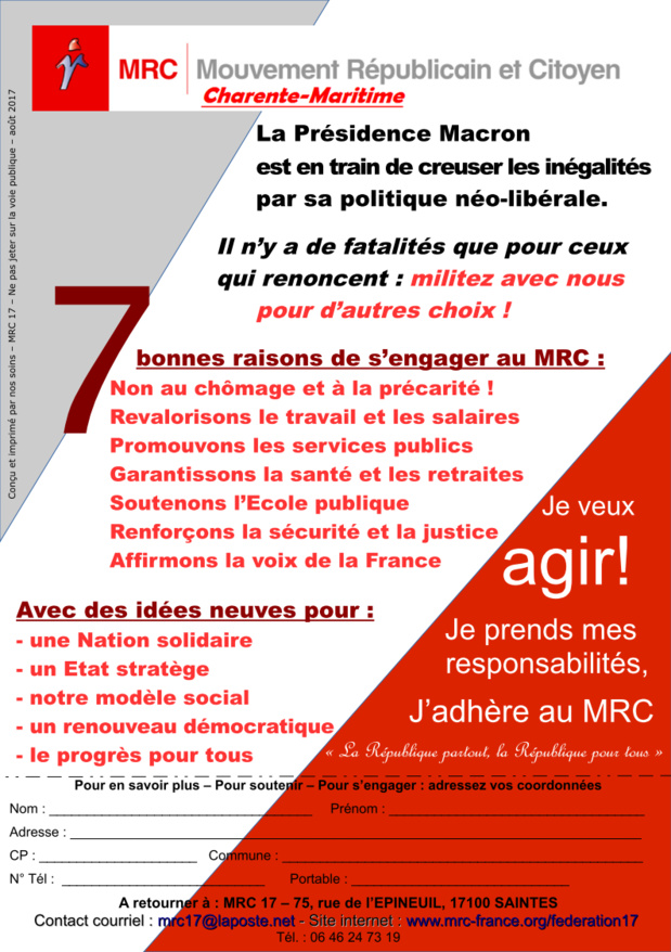 tract MRC 17 "prendre ses responsabilités" - août 2017