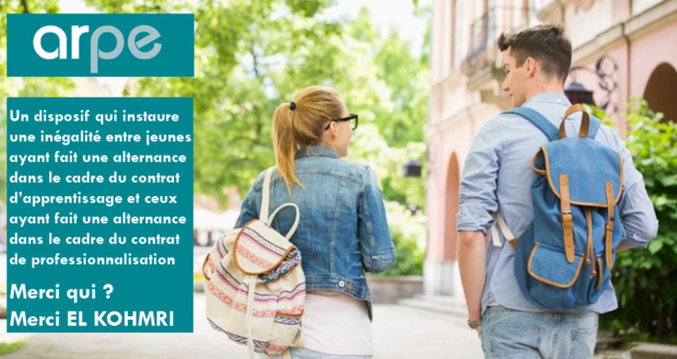 ARPE, une mesure moralement discriminatoire entre jeunes en apprentissage et jeunes en contrat pro ARPE, une mesure moralement discriminatoire entre jeunes en apprentissage et jeunes en contrat pro