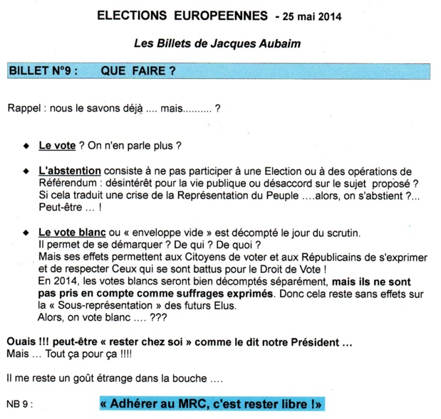 ELECTIONS  EUROPEENNES  2014