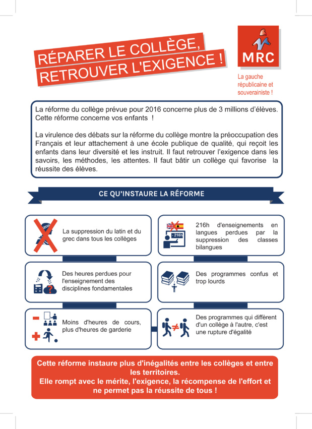 Notre tract sur le Collège