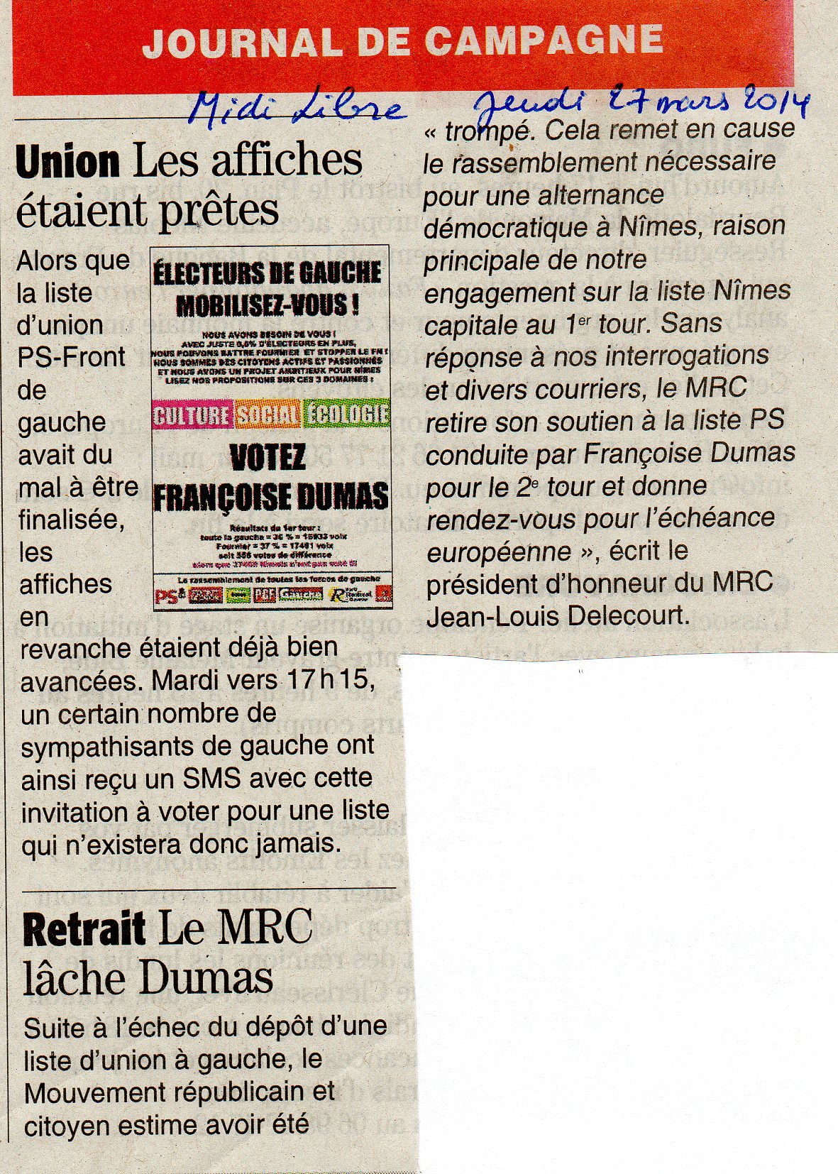 MUNICIPALES NIMES 2014 MUNICIPALES NIMES 2014