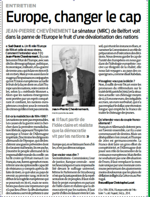 Entretien Journal Sud-Ouest Christophe Lucet