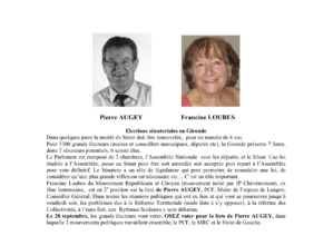Conférence Liste Pierre Augey et Francine Loubes