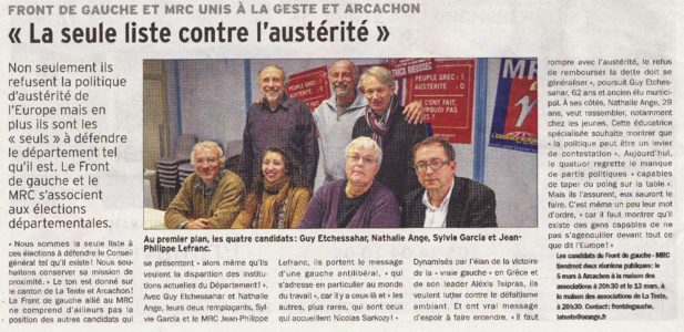Elections départementales de Gironde La Teste de Buch-Arcachon