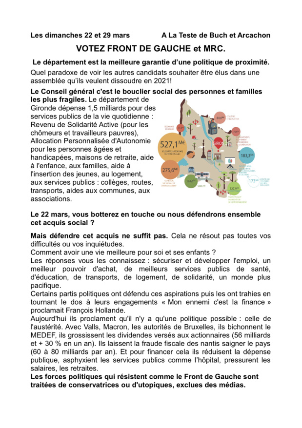 Elections départementales de Gironde La Teste de Buch-Arcachon