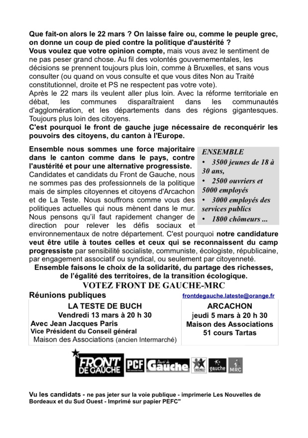 Elections départementales de Gironde La Teste de Buch-Arcachon