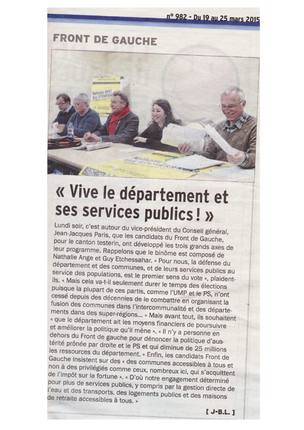 Guy Etchessahar Nathalie Ange  Jean-Jacques Paris Sylvie Garcia Jean-Philippe Lefranc (de droite à gauche)