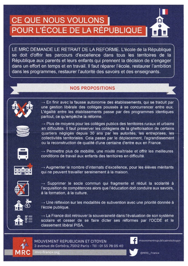 Réparer le collège, retrouver l'exigence !
