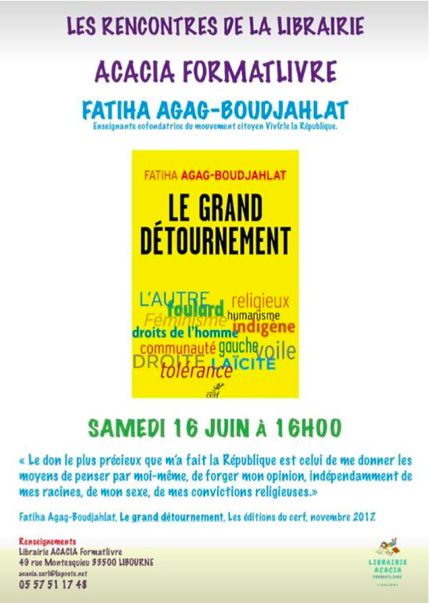présentation du livre "le grand détournement" par Fatiha Boudjahlat présentation du livre "le grand détournement" par Fatiha Boudjahlat