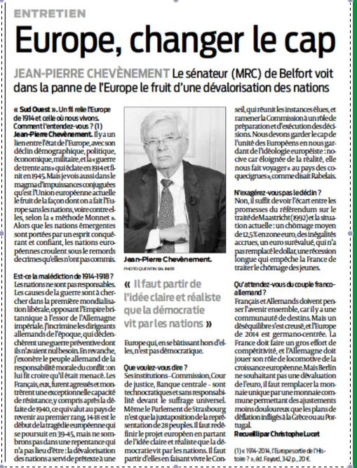 Entretien Journal Sud-Ouest Christophe Lucet
