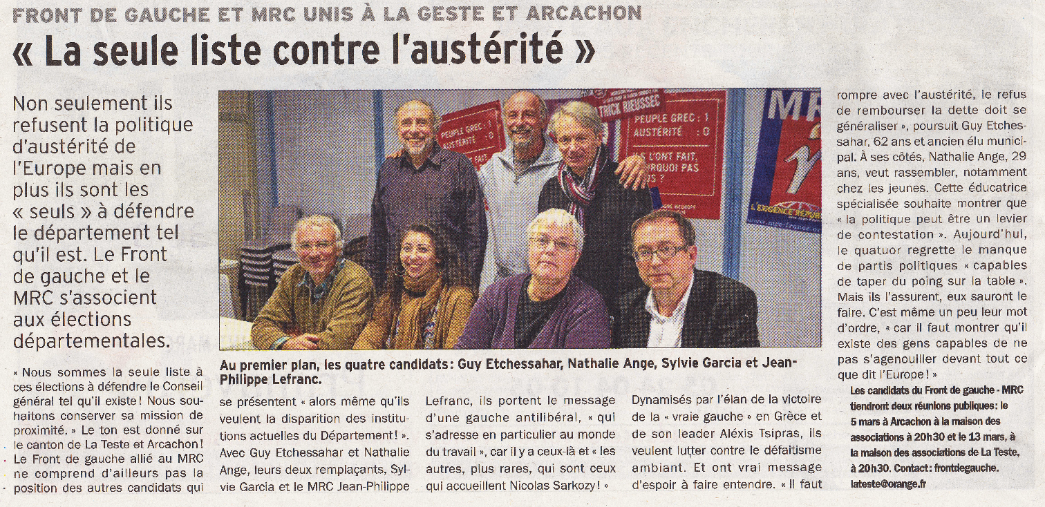 Elections départementales de Gironde La Teste de Buch-Arcachon