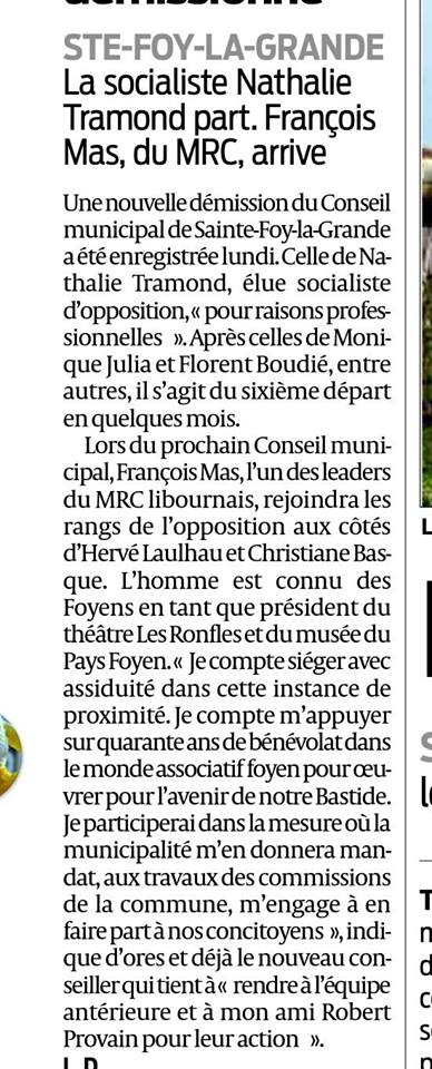 Avec François MAS le MRC à l'honneur Avec François MAS le MRC à l'honneur