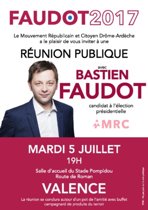 5 juillet 2016 à Valence, réunion publique avec Bastien FAUDOT 