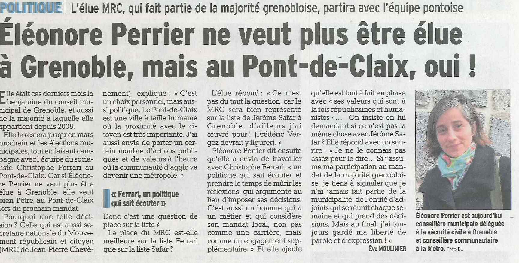 Dauphiné Libéré du 10 janvier 2014 Dauphiné Libéré du 10 janvier 2014