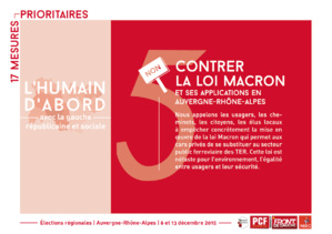 Quelques-unes de nos propositions pour une région citoyenne, solidaire et impliquée dans l'avenir des citoyens