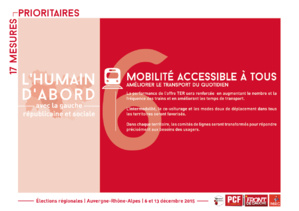 Quelques-unes de nos propositions pour une région citoyenne, solidaire et impliquée dans l'avenir des citoyens Quelques-unes de nos propositions pour une région citoyenne, solidaire et impliquée dans l'avenir des citoyens