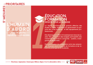 Quelques-unes de nos propositions pour une région citoyenne, solidaire et impliquée dans l'avenir des citoyens