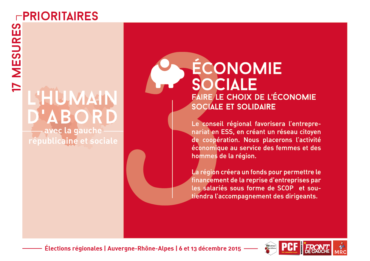 Quelques-unes de nos propositions pour une région citoyenne, solidaire et impliquée dans l'avenir des citoyens