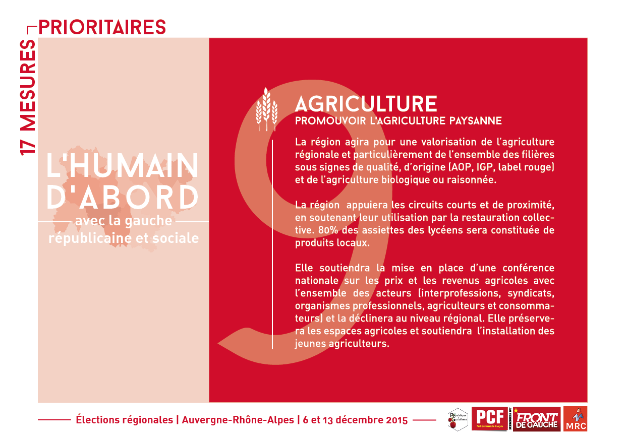 Quelques-unes de nos propositions pour une région citoyenne, solidaire et impliquée dans l'avenir des citoyens