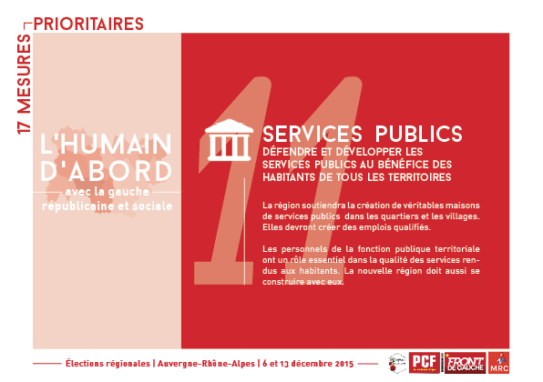 Quelques-unes de nos propositions pour une région citoyenne, solidaire et impliquée dans l'avenir des citoyens