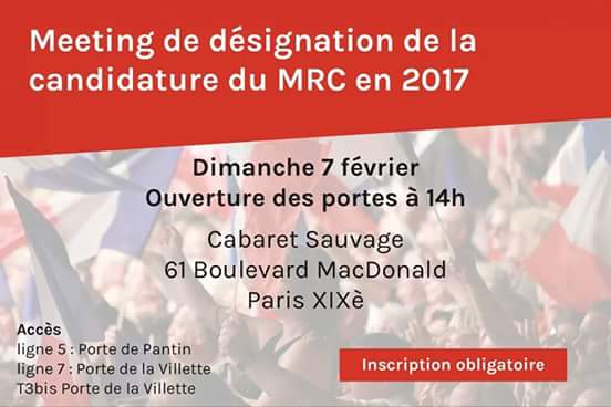 Meeting de désignation de notre candidat pour les présidentielles de 2017 Meeting de désignation de notre candidat pour les présidentielles de 2017
