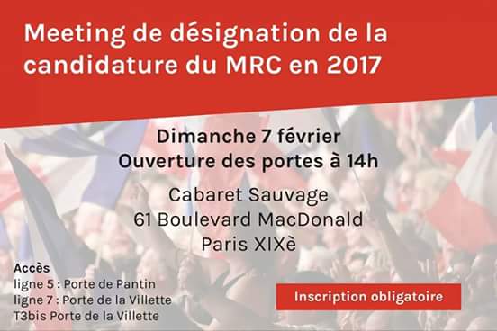 Meeting de désignation de notre candidat pour les présidentielles de 2017