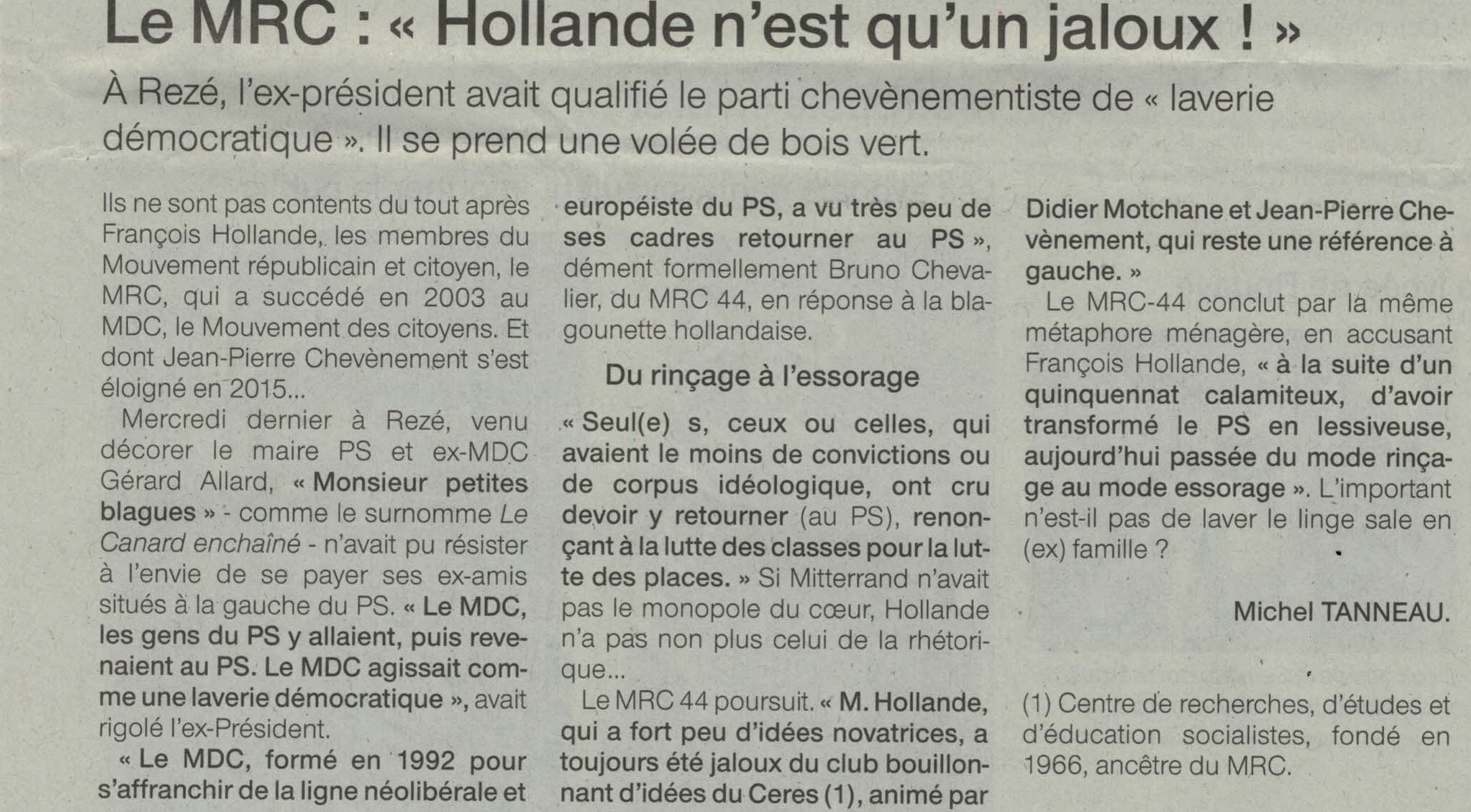 Droit de réponse suite article OF