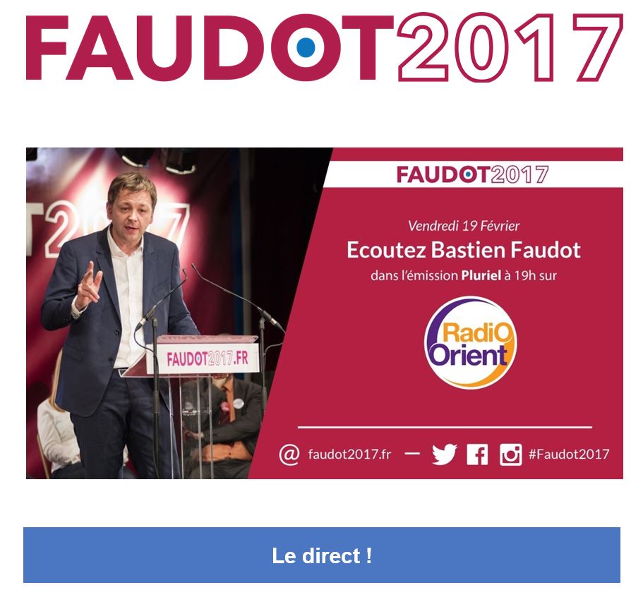 Bastien Faudot le Vendredi 19 Février 19:00 sur Radio Orient