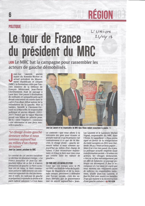 Le MRC engage un tour de France de rencontres avec ses adhérents.
