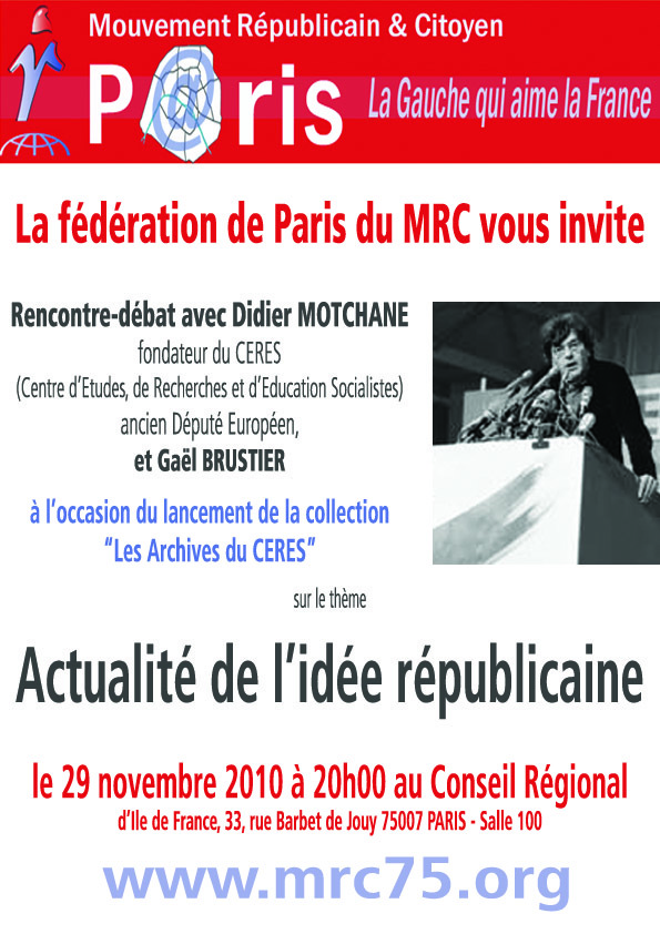 Sur votre agenda: rencontre autour de Didier Motchane et Gaël Brustier sur les "Archives du CERES" Sur votre agenda: rencontre autour de Didier Motchane et Gaël Brustier sur les "Archives du CERES"