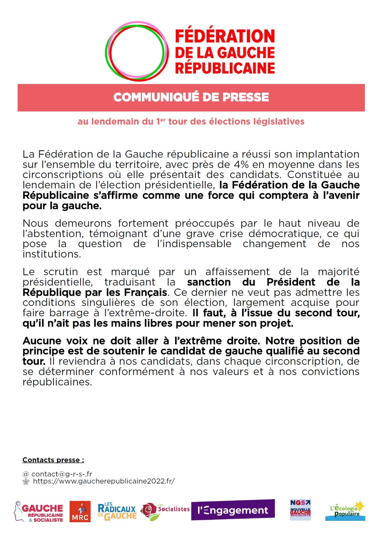 Législatives : aucune voix ne doit aller à l'extrême droite ! Législatives : aucune voix ne doit aller à l'extrême droite !