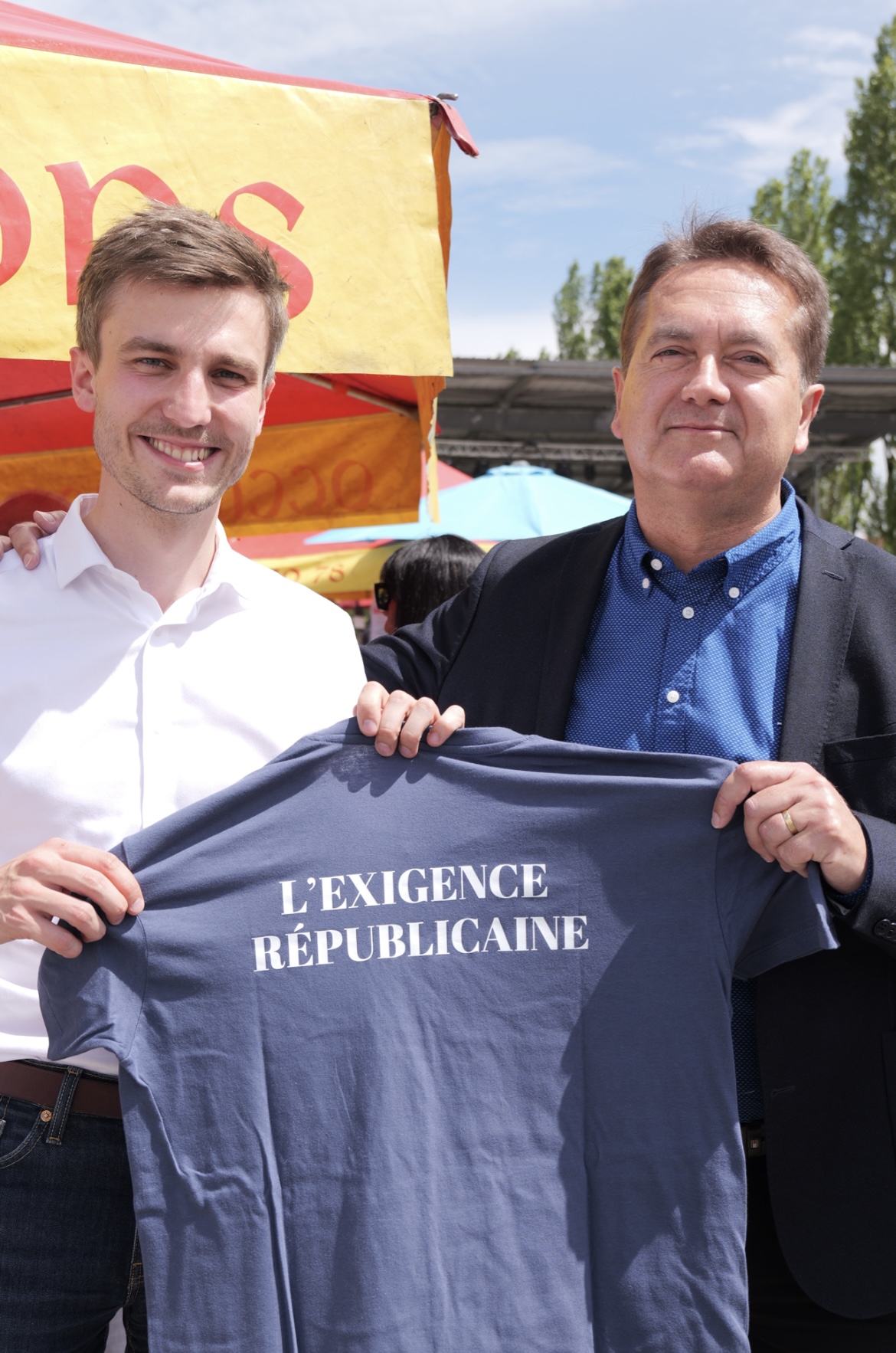 Léon Deffontaines, Tête de liste de la "Gauche Unie pour le monde du travail" et Thierry Cotelle, Président du MRC