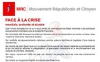 Téléchargez et distribuez le tract : "Face à la crise, les propositions du MRC"