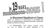 Téléchargez et distribuez le tract : "Le 19 mars, mobilisons-nous !" 